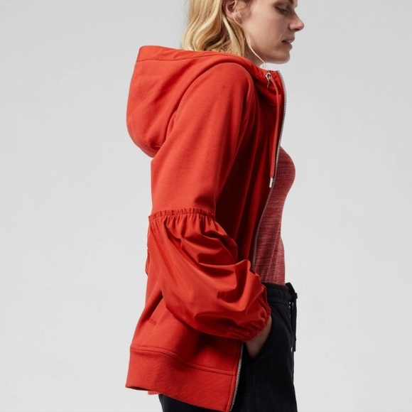 ATHLETA On My Way Triumph Zip-Up Hoodie Organic Cotton Orange Rust Size 3X - Picture 4 of 15